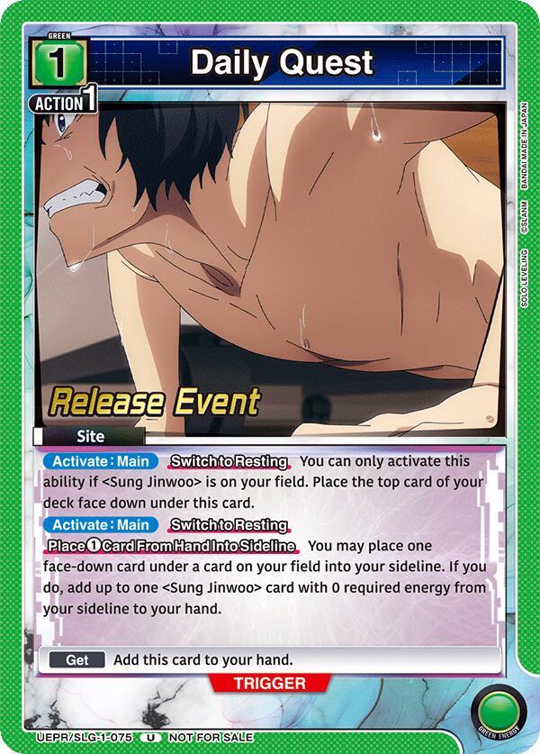 Daily Quest UE17BT/SLG-1-075 card from UE17BT: SOLO LEVELING Release Event Cards