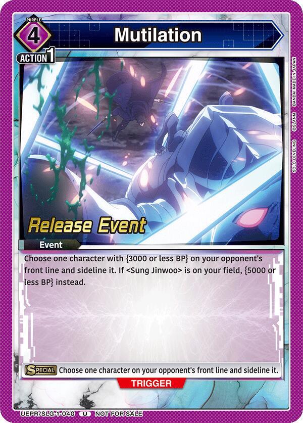 Mutilation UE17BT/SLG-1-040 card from UE17BT: SOLO LEVELING Release Event Cards
