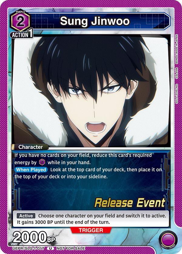 Sung Jinwoo UE17BT/SLG-1-017 card from UE17BT: SOLO LEVELING Release Event Cards