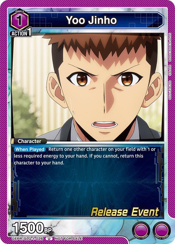 Yoo Jinho UE17BT/SLG-1-026 card from UE17BT: SOLO LEVELING Release Event Cards