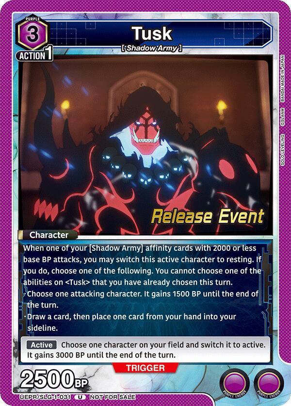 Tusk UE17BT/SLG-1-031 card from UE17BT: SOLO LEVELING Release Event Cards