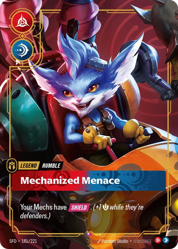 Rumble - Mechanized Menace (Metal) 181/221 card from Riftbound Organized Play Promotional Cards