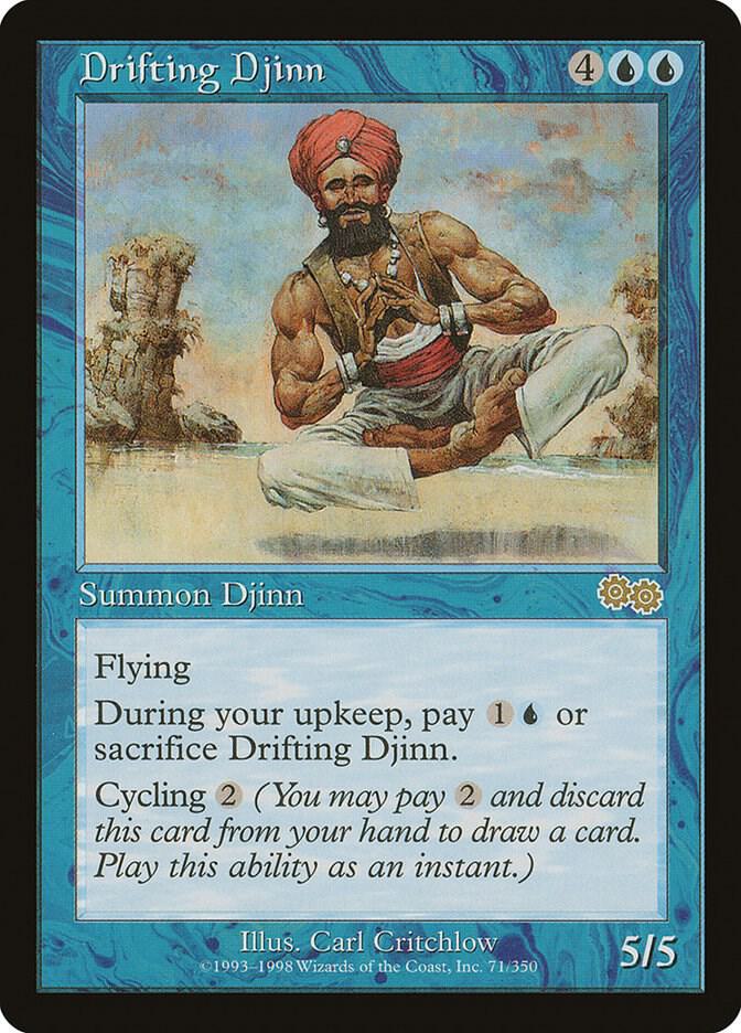 Drifting Djinn 71 card from Urza's Saga