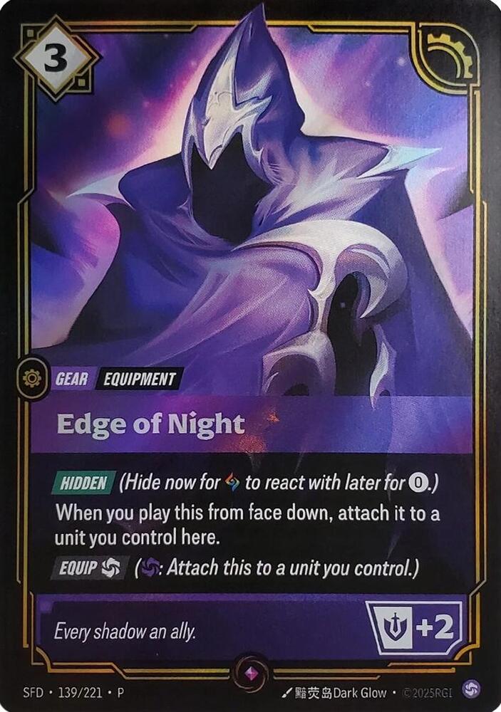 Edge of Night (Top 8) 139/221 card from Riftbound Organized Play Promotional Cards