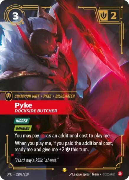 Pyke - Dockside Butcher (Alternate Art) 028a/219 card from Unleashed