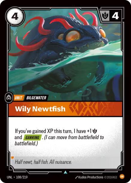Wily Newtfish 108/219 card from Unleashed