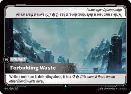 Forbidding Waste 210/219 card from Unleashed