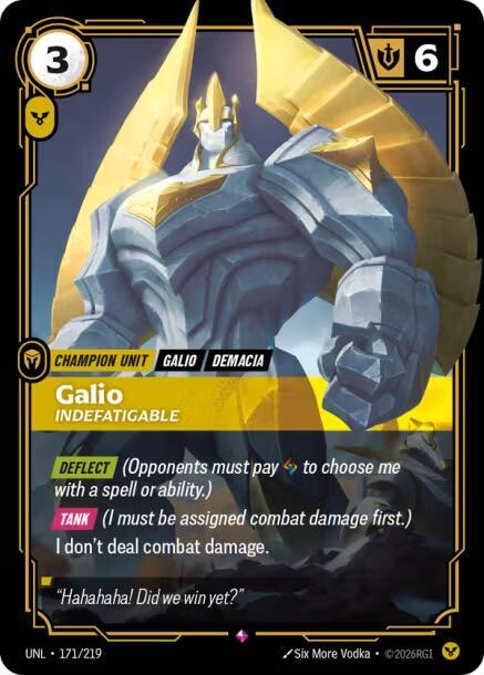 Galio - Indefatigable 171/219 card from Unleashed