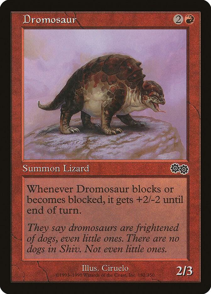 Dromosaur 182 card from Urza's Saga