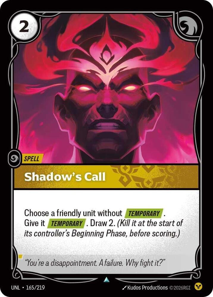 Shadow's Call 165/219 card from Unleashed