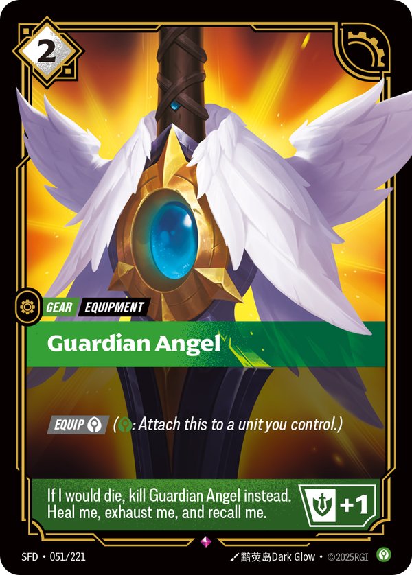 Guardian Angel (Top 8) 051/221 card from Riftbound Organized Play Promotional Cards
