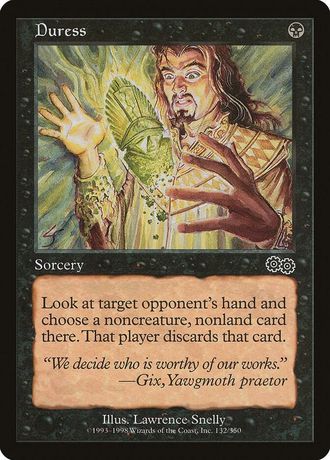 Duress 132 card from Urza's Saga