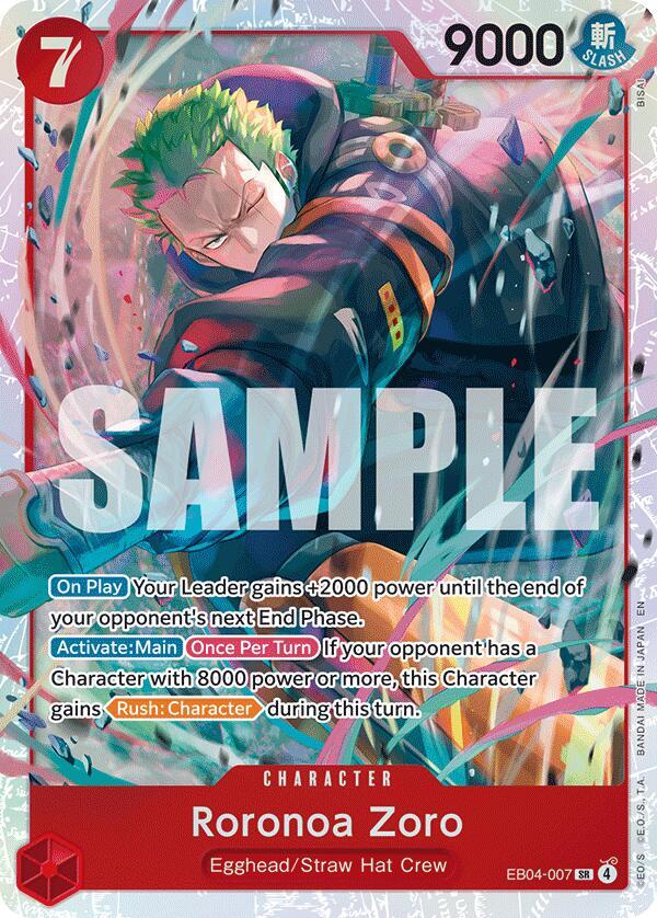 Roronoa Zoro EB04-007 card from Adventure on Kami's Island
