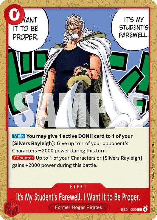 It's My Student's Farewell. I Want It to Be Proper. EB04-009 card from Adventure on Kami's Island