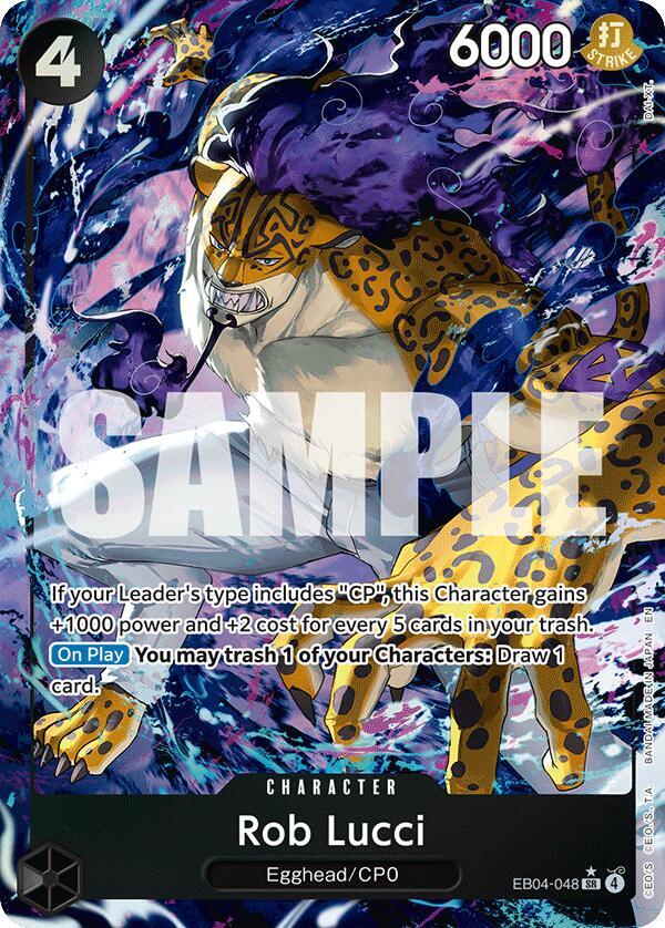 Rob Lucci (Alternate Art) EB04-048 card from Adventure on Kami's Island