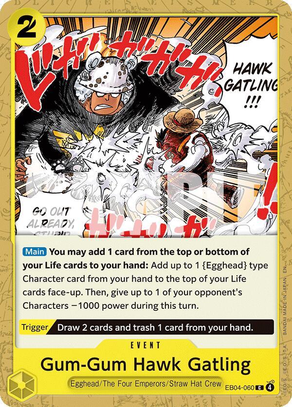 Gum-Gum Hawk Gatling EB04-060 card from Adventure on Kami's Island