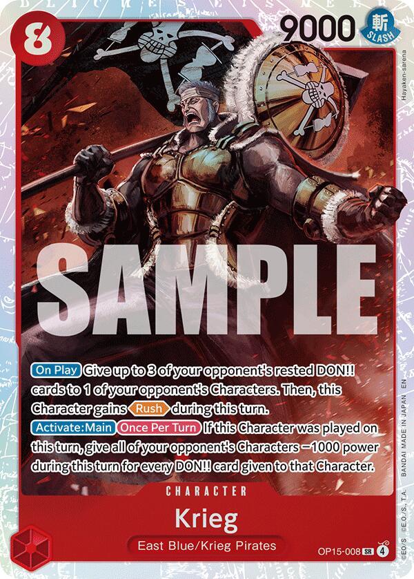 Krieg OP15-008 card from Adventure on Kami's Island