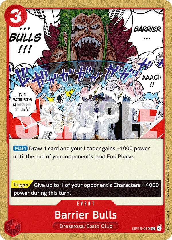 Barrier Bulls OP15-019 card from Adventure on Kami's Island