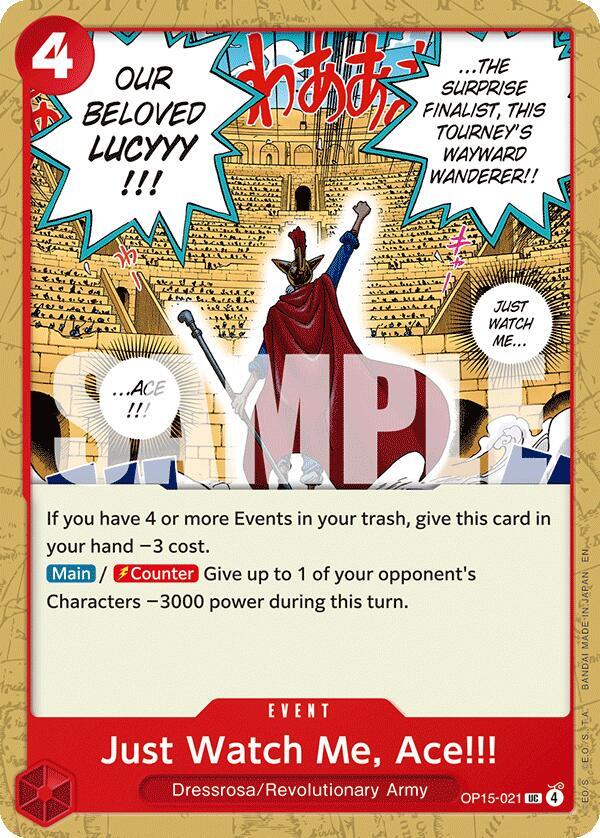 Just Watch Me, Ace!!! OP15-021 card from Adventure on Kami's Island