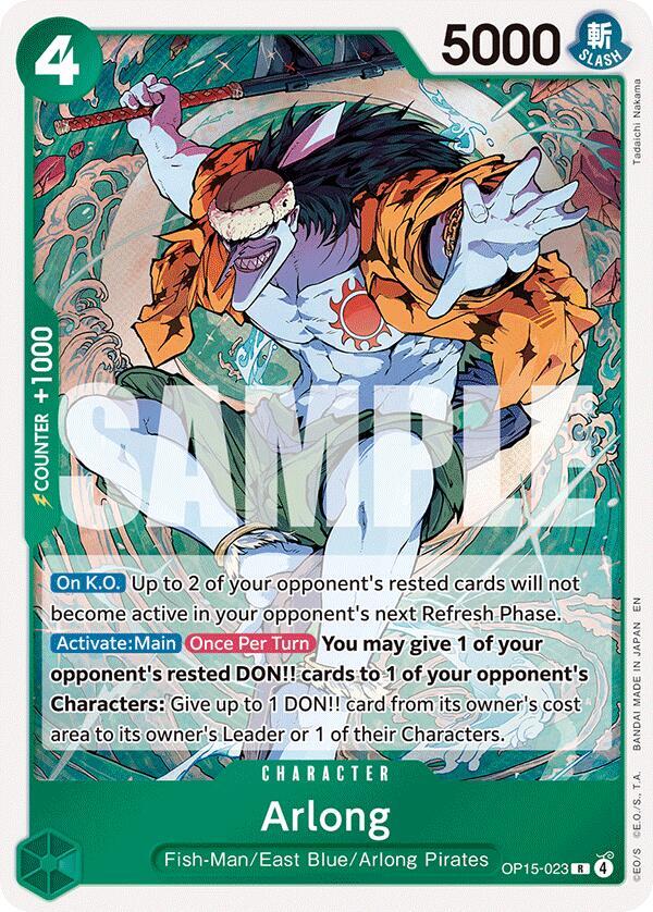 Arlong OP15-023 card from Adventure on Kami's Island