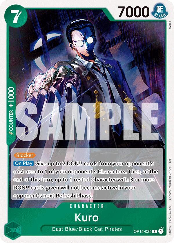 Kuro OP15-025 card from Adventure on Kami's Island