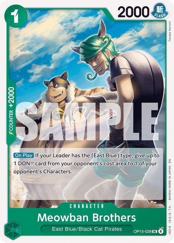 Meowban Brothers OP15-028 card from Adventure on Kami's Island