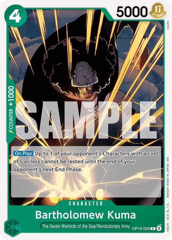 Bartholomew Kuma OP15-029 card from Adventure on Kami's Island
