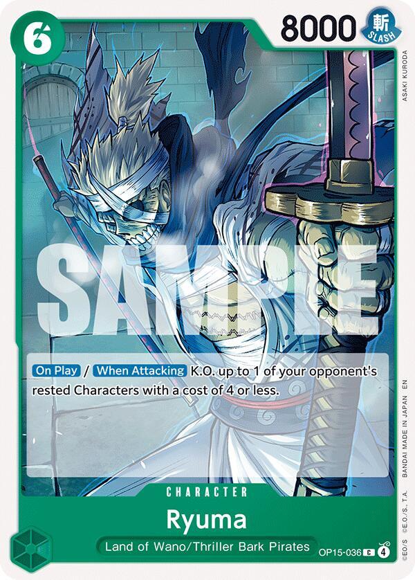 Ryuma OP15-036 card from Adventure on Kami's Island