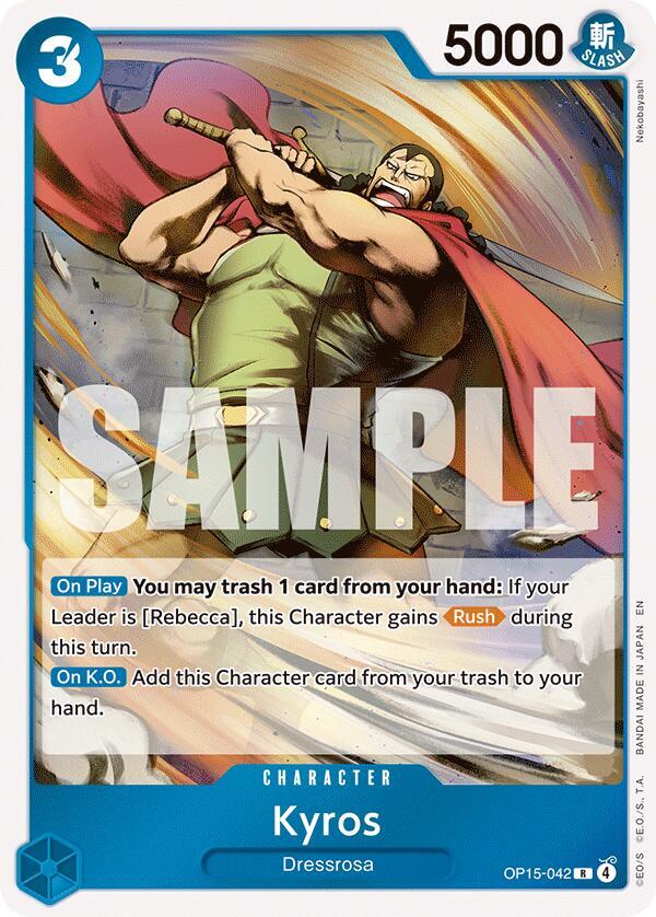 Kyros OP15-042 card from Adventure on Kami's Island