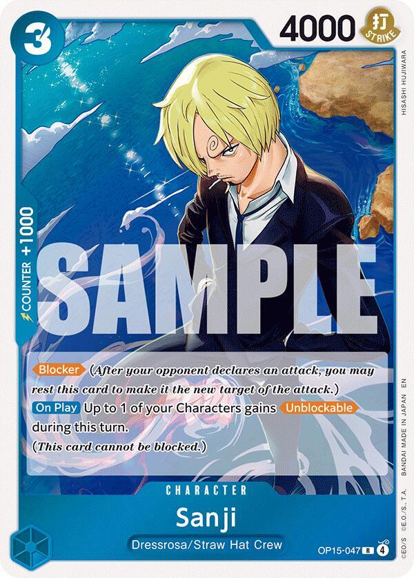 Sanji OP15-047 card from Adventure on Kami's Island