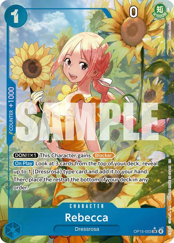 Rebecca (Alternate Art) OP15-053 card from Adventure on Kami's Island