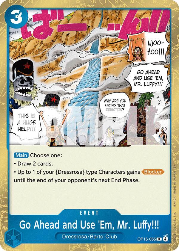Go Ahead and Use 'Em, Mr. Luffy!!! OP15-055 card from Adventure on Kami's Island