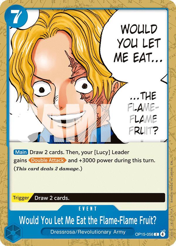 Would You Let Me Eat the Flame-Flame Fruit? OP15-056 card from Adventure on Kami's Island