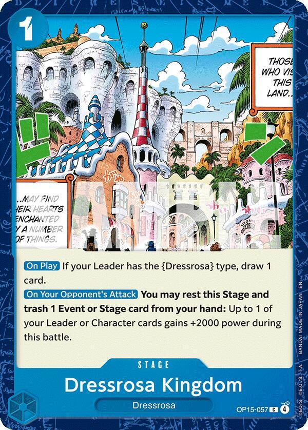 Dressrosa Kingdom OP15-057 card from Adventure on Kami's Island