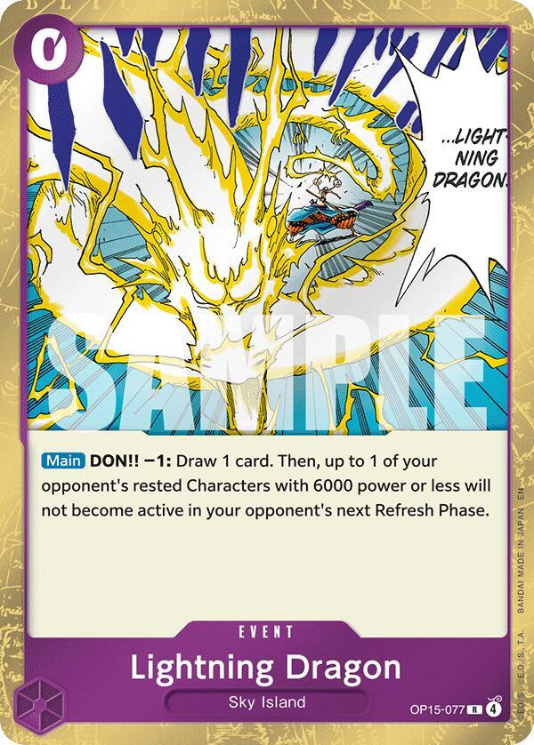 Lightning Dragon OP15-077 card from Adventure on Kami's Island