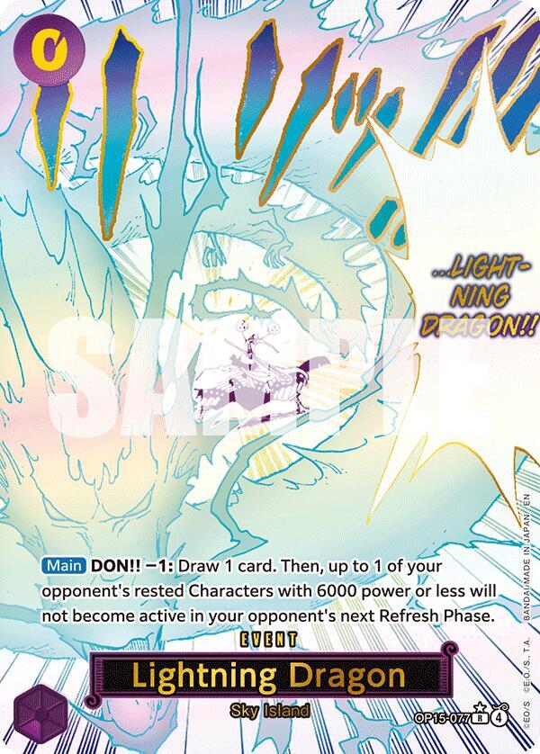 Lightning Dragon (Alternate Art) OP15-077 card from Adventure on Kami's Island
