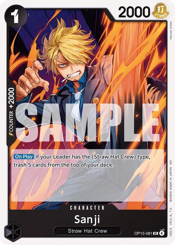 Sanji OP15-081 card from Adventure on Kami's Island