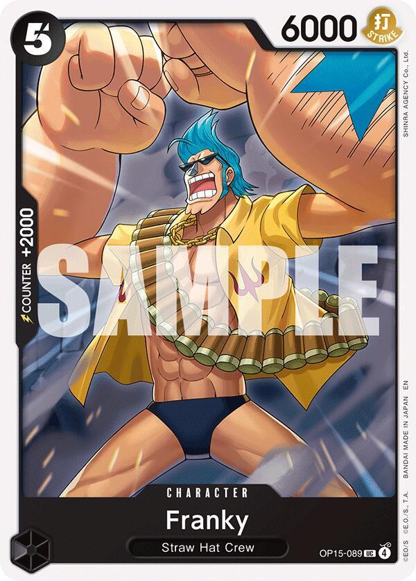 Franky OP15-089 card from Adventure on Kami's Island