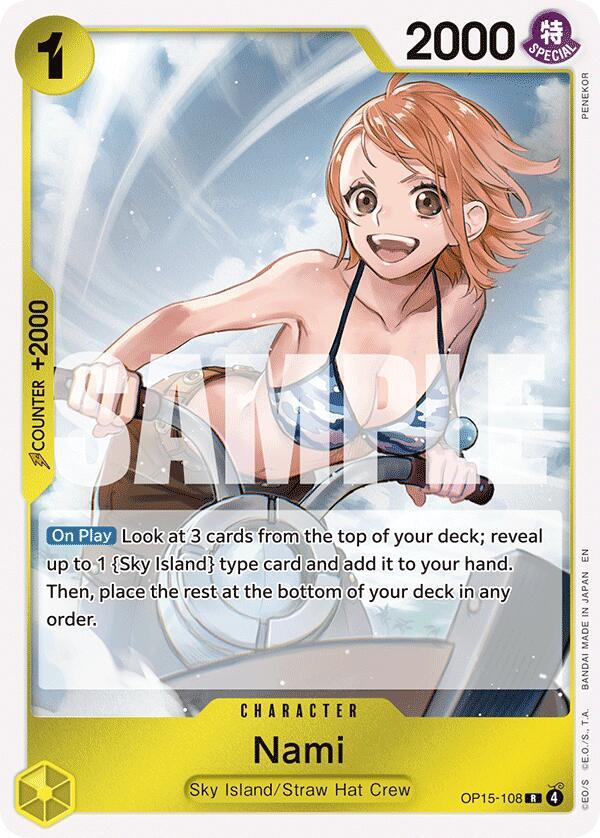 Nami OP15-108 card from Adventure on Kami's Island