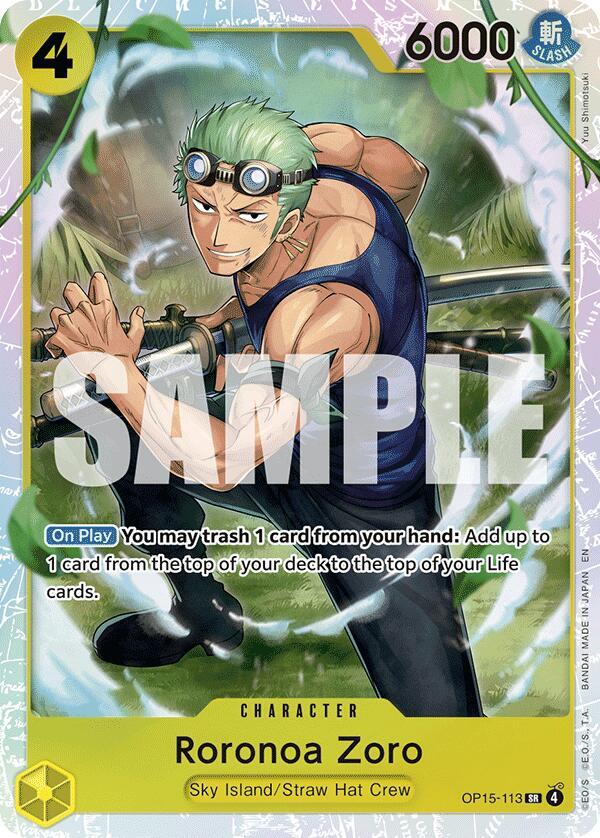Roronoa Zoro OP15-113 card from Adventure on Kami's Island