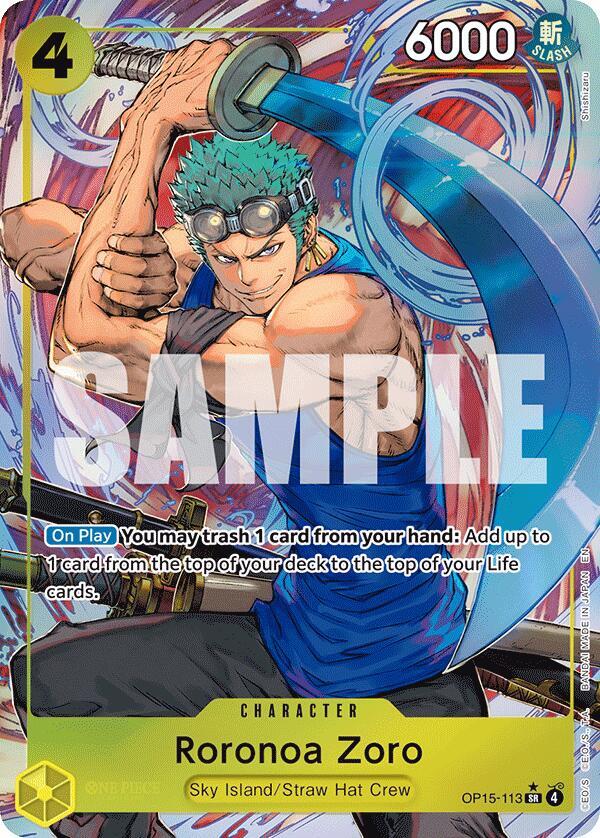 Roronoa Zoro (Alternate Art) OP15-113 card from Adventure on Kami's Island