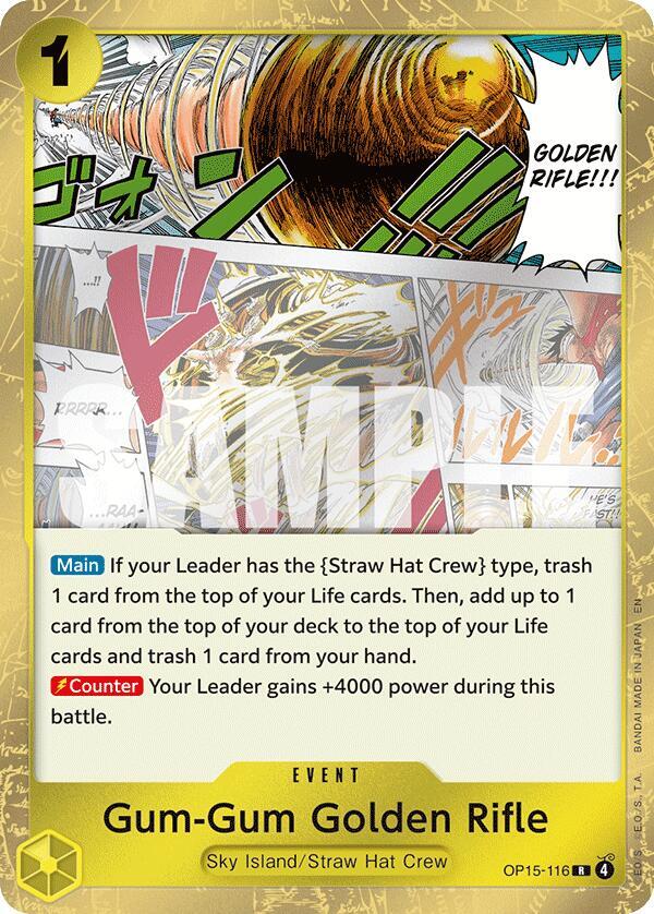 Gum-Gum Golden Rifle OP15-116 card from Adventure on Kami's Island