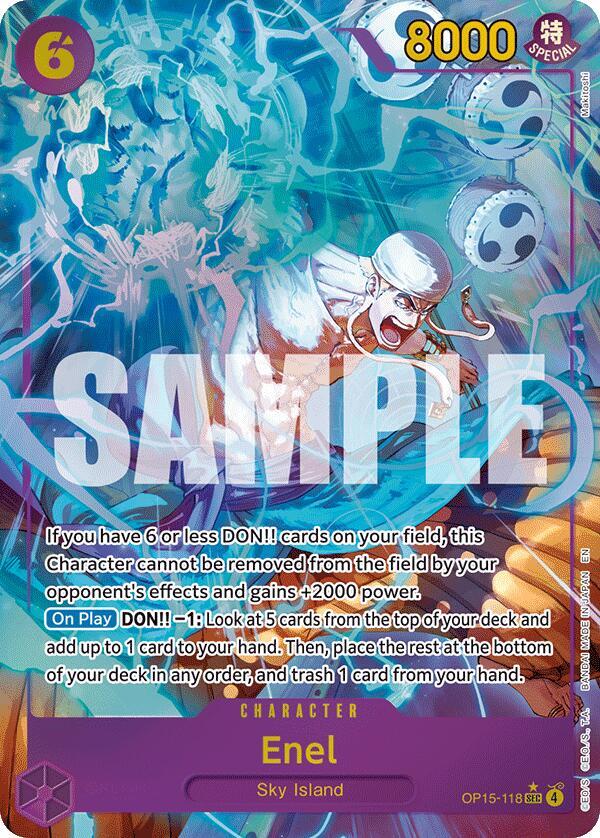 Enel (Alternate Art) OP15-118 card from Adventure on Kami's Island