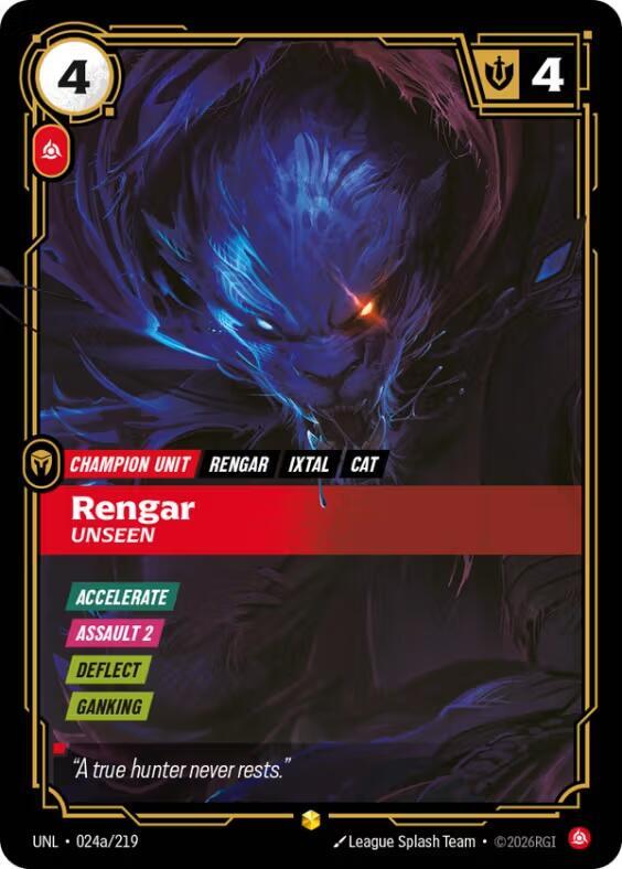 Rengar - Unseen (Alternate Art) 024a/219 card from Unleashed
