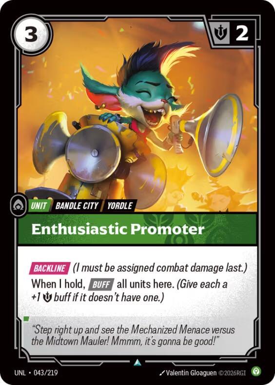 Enthusiastic Promoter 043/219 card from Unleashed