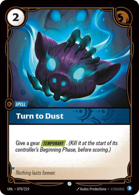 Turn to Dust 070/219 card from Unleashed