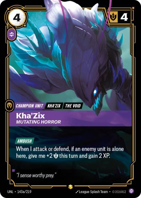Kha'Zix - Mutating Horror (Alternate Art) 143a/219 card from Unleashed