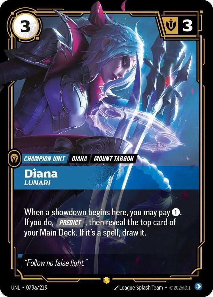 Diana - Lunari (Alternate Art) 079a/219 card from Unleashed
