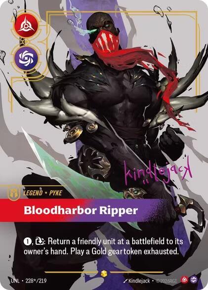Pyke - Bloodharbor Ripper (Signature) 228*/219 card from Unleashed