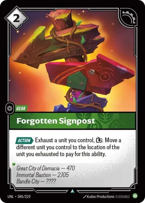 Forgotten Signpost 045/219 card from Unleashed